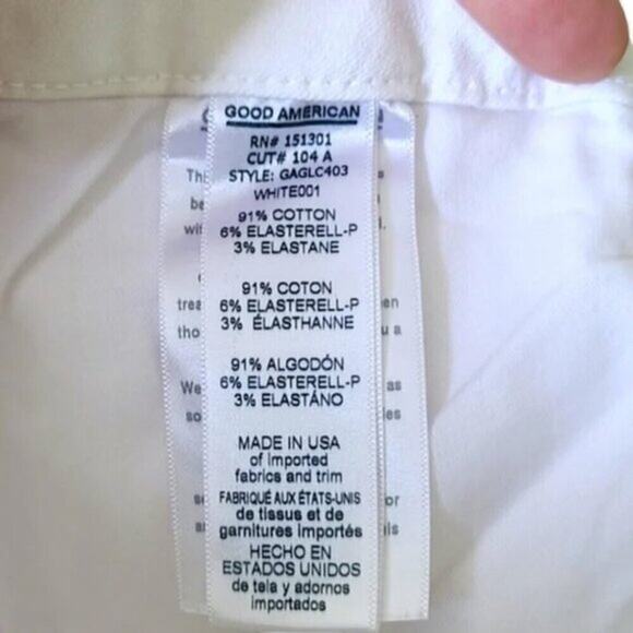 Good American Women’s Minimalist Chic White Crop Stretch Jeans Mid-Rise Size 24 - Picture 6 of 6